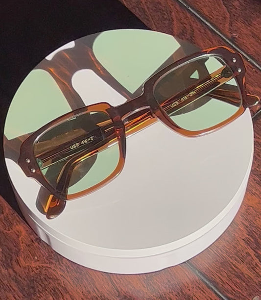 USS Military Frames-Vintage Old/New Stock-with new Custom One-Of-Kind “BERKOS DESIGNS” Lenses-Bottle Green