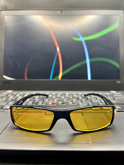 ABBOT OPTICAL / BRAND NEW AMBER/BLUE LIGHT BLOCKING GAMING & COMPUTER GLASSES