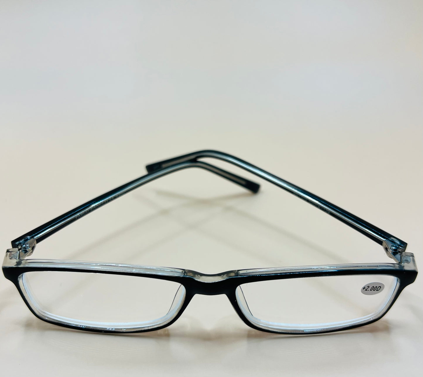 Pablo Zanetti Geometric Narrow Reader Black and Clear Frames.  various magnifications