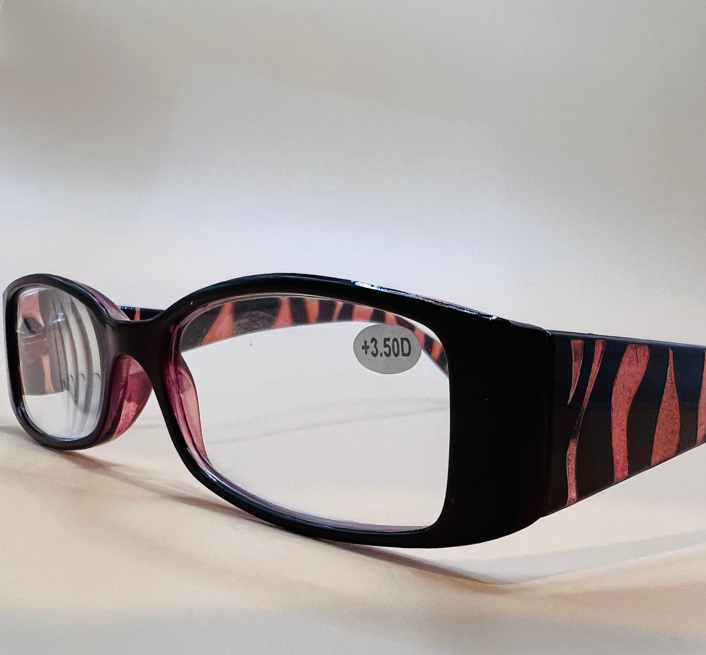 Half Frame Women’s Rectangular Lightweight Reading Glasses.  RED & BLACK  Mag +1.0 - +2.50