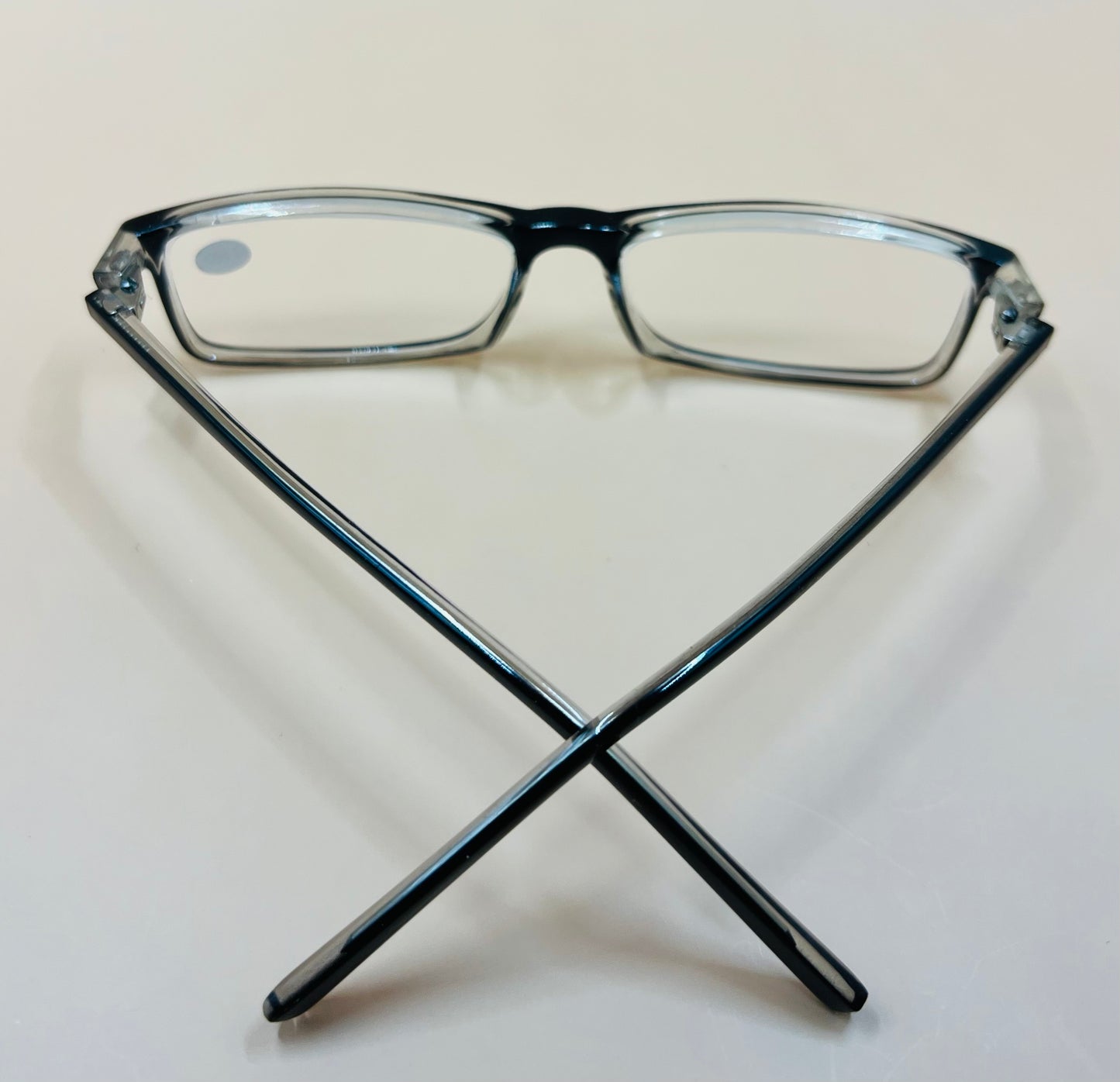 Pablo Zanetti Geometric Narrow Reader Black and Clear Frames.  various magnifications