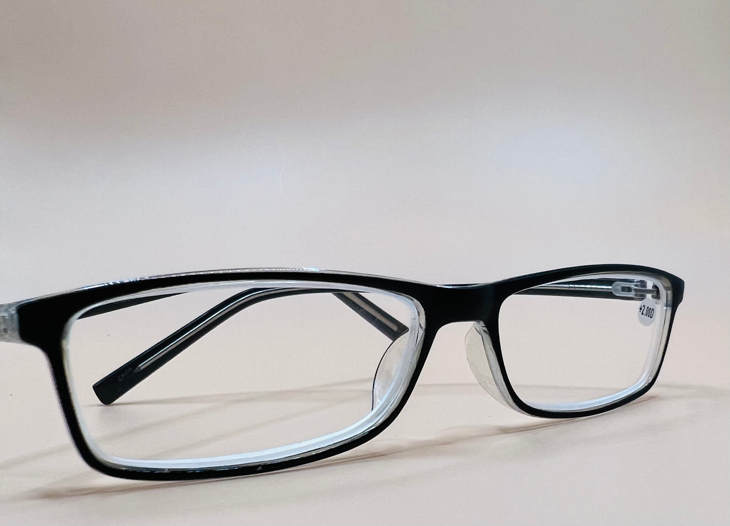 Pablo Zanetti Geometric Narrow Reader Black and Clear Frames.  various magnifications