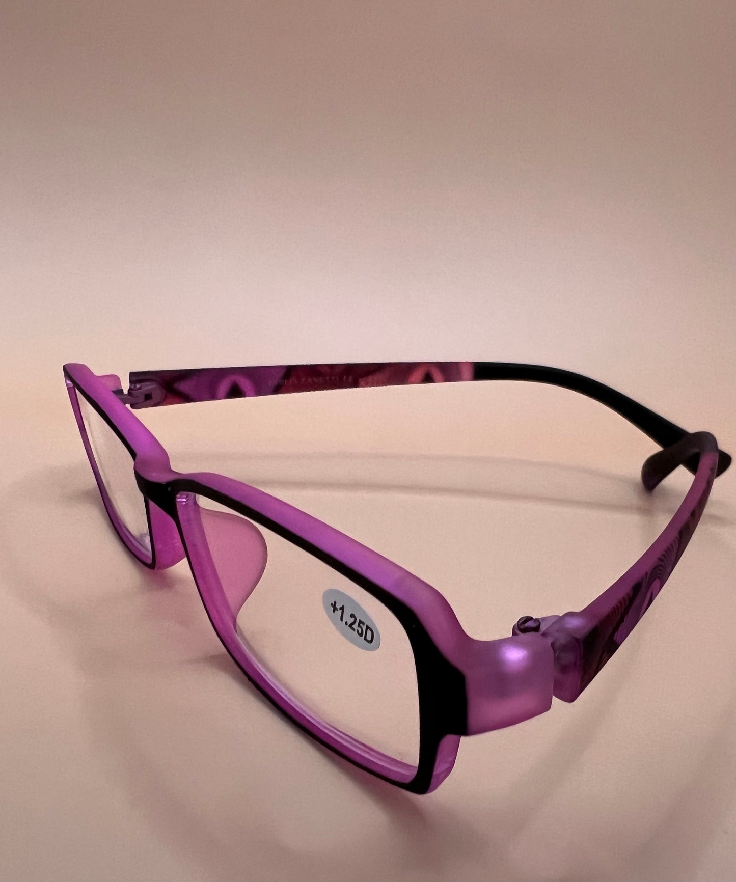 Pablo Zanetti Narrow Rectangular Stylish Frame Designer Fashion Reading Glasses-Matte plastic frame in a Variety of colors and magnification.